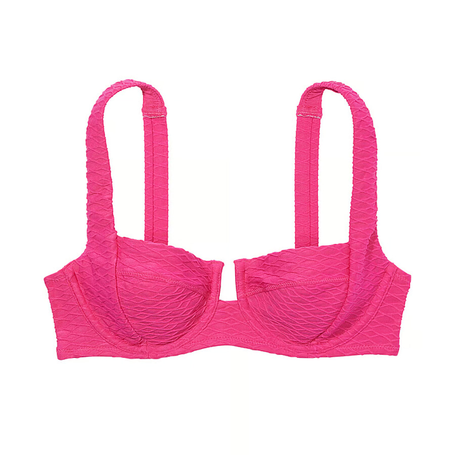 

Топ бикини Victoria's Secret Swim Mix & Match Full-Coverage Fishnet, розовый
