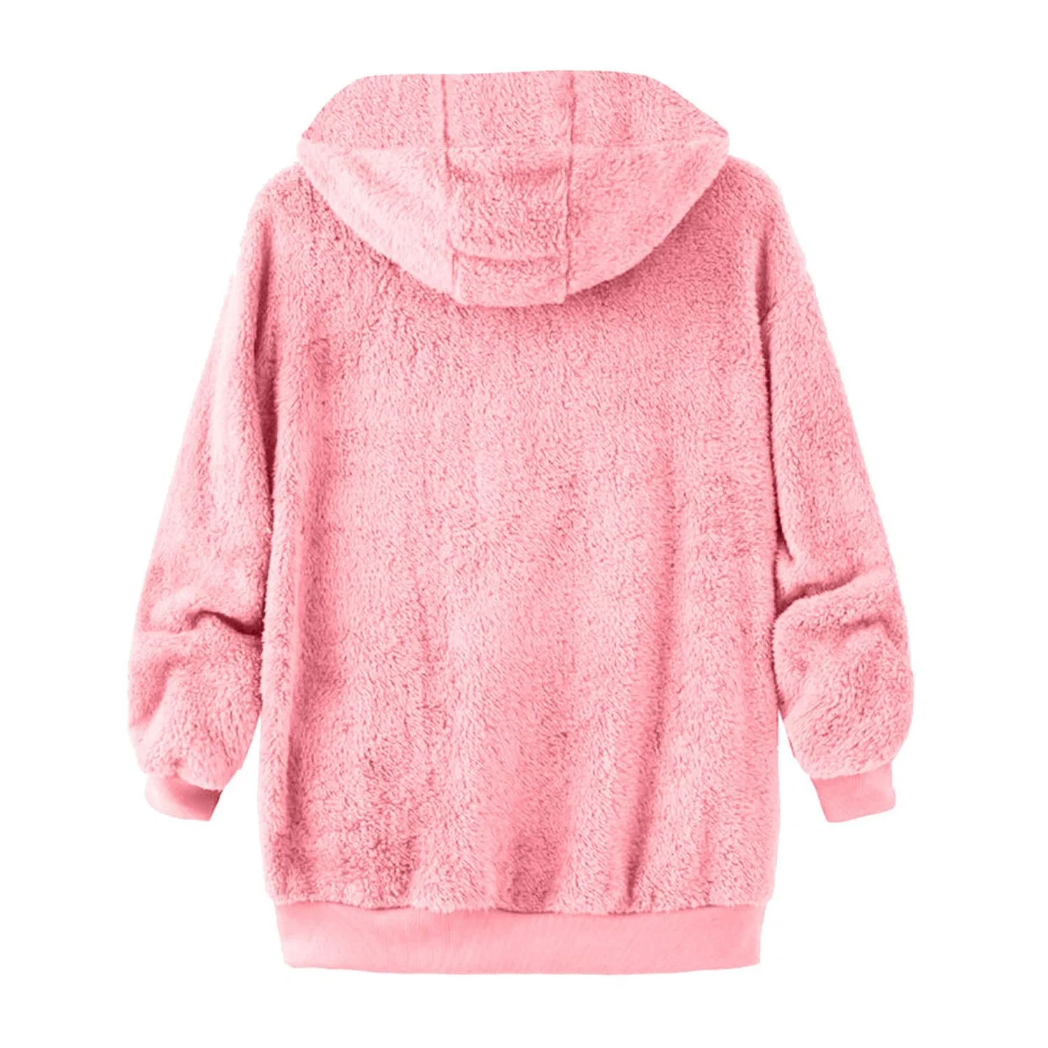 Женское пальто с капюшоном Fleece Jackets, rosa — фото 4