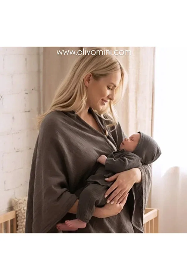 Детский комплект из муслина с длинным рукавом Olivo Mini, Anthracite