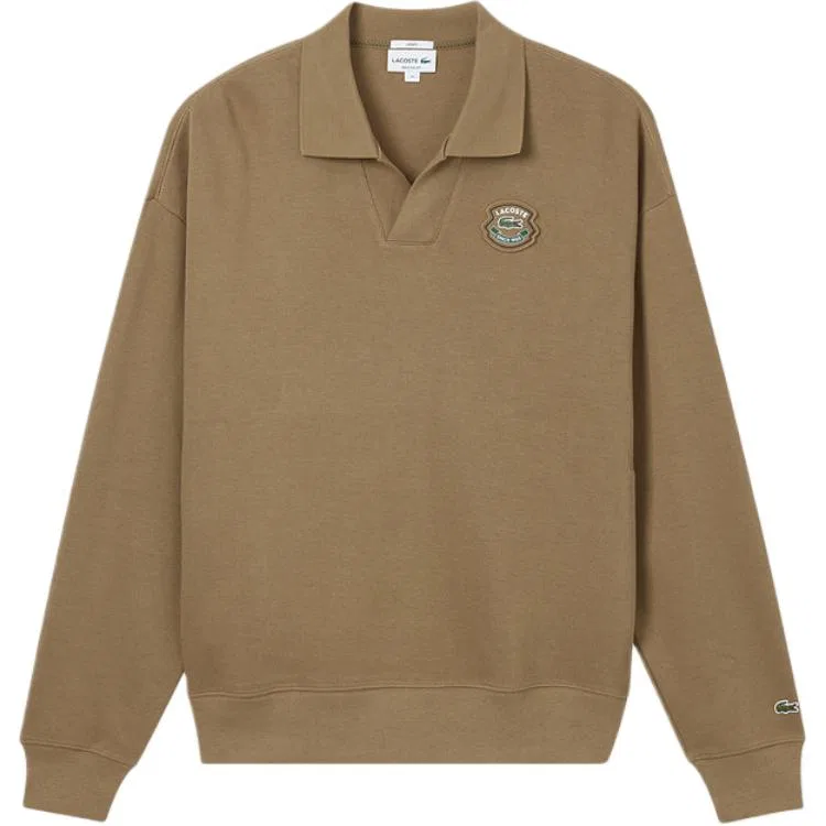 Свитшот LACOSTE Silver Gray, утепленный, серый