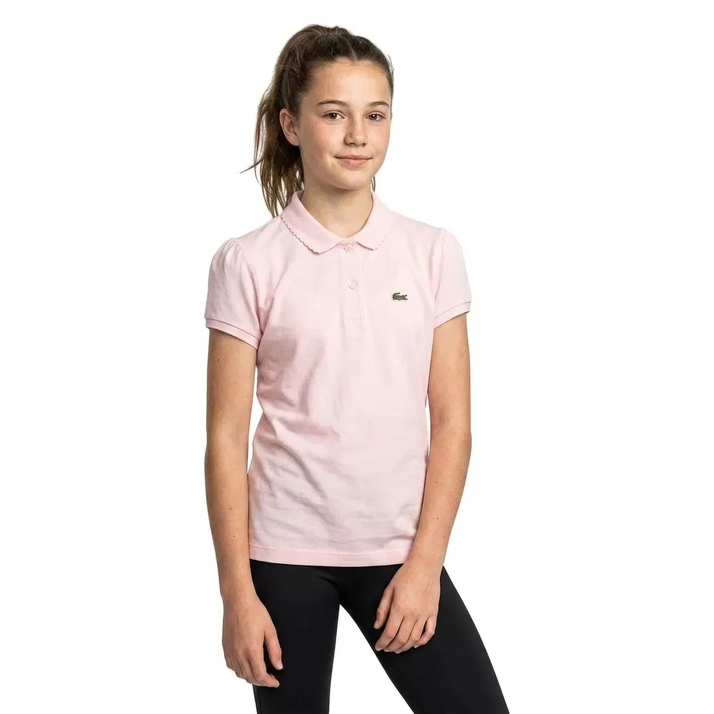 Детское поло для девочек с коротким рукавом Lacoste kids, Pink