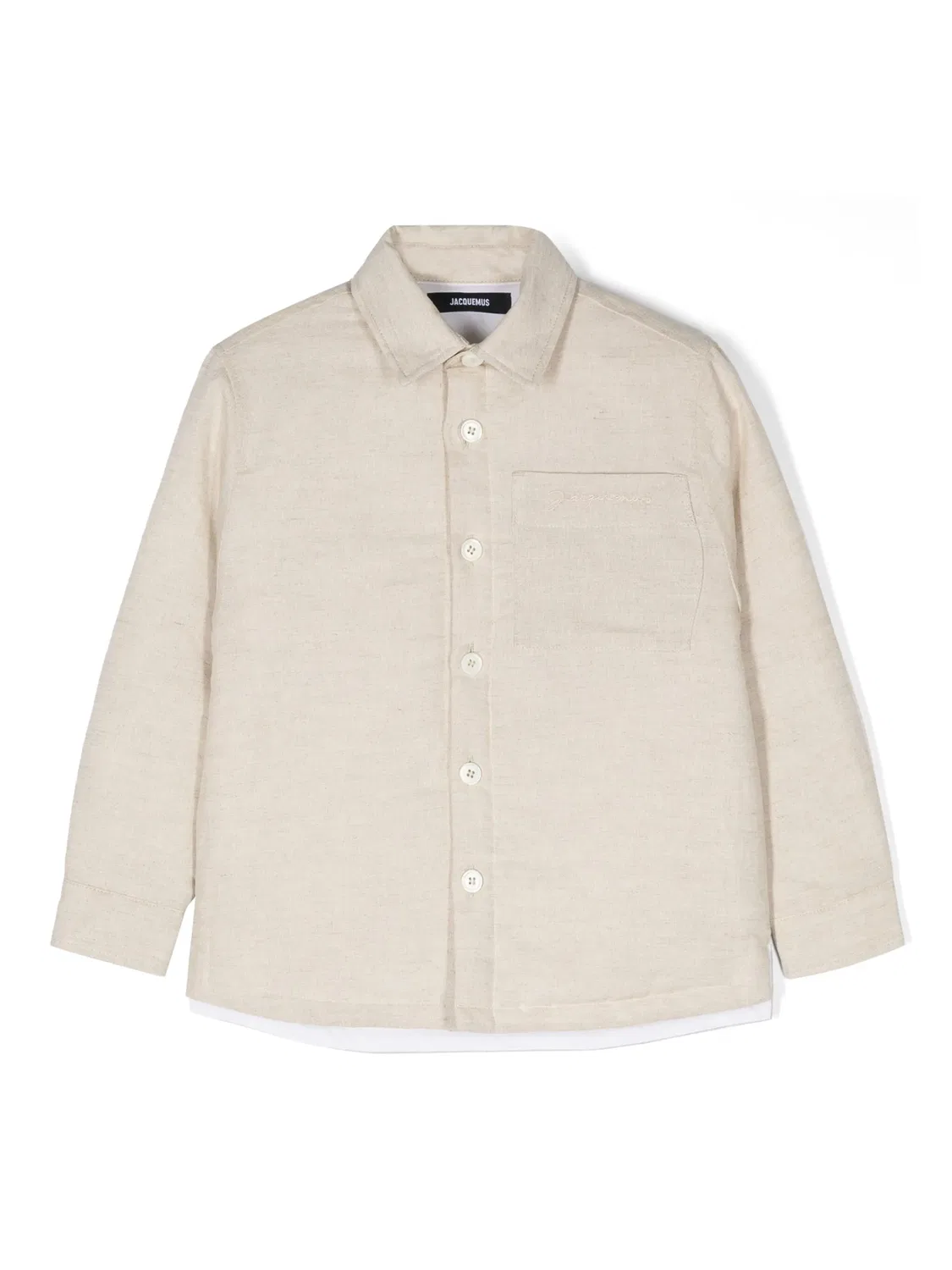 Рубашка-куртка из льняного смеси Jacquemus, бежевый