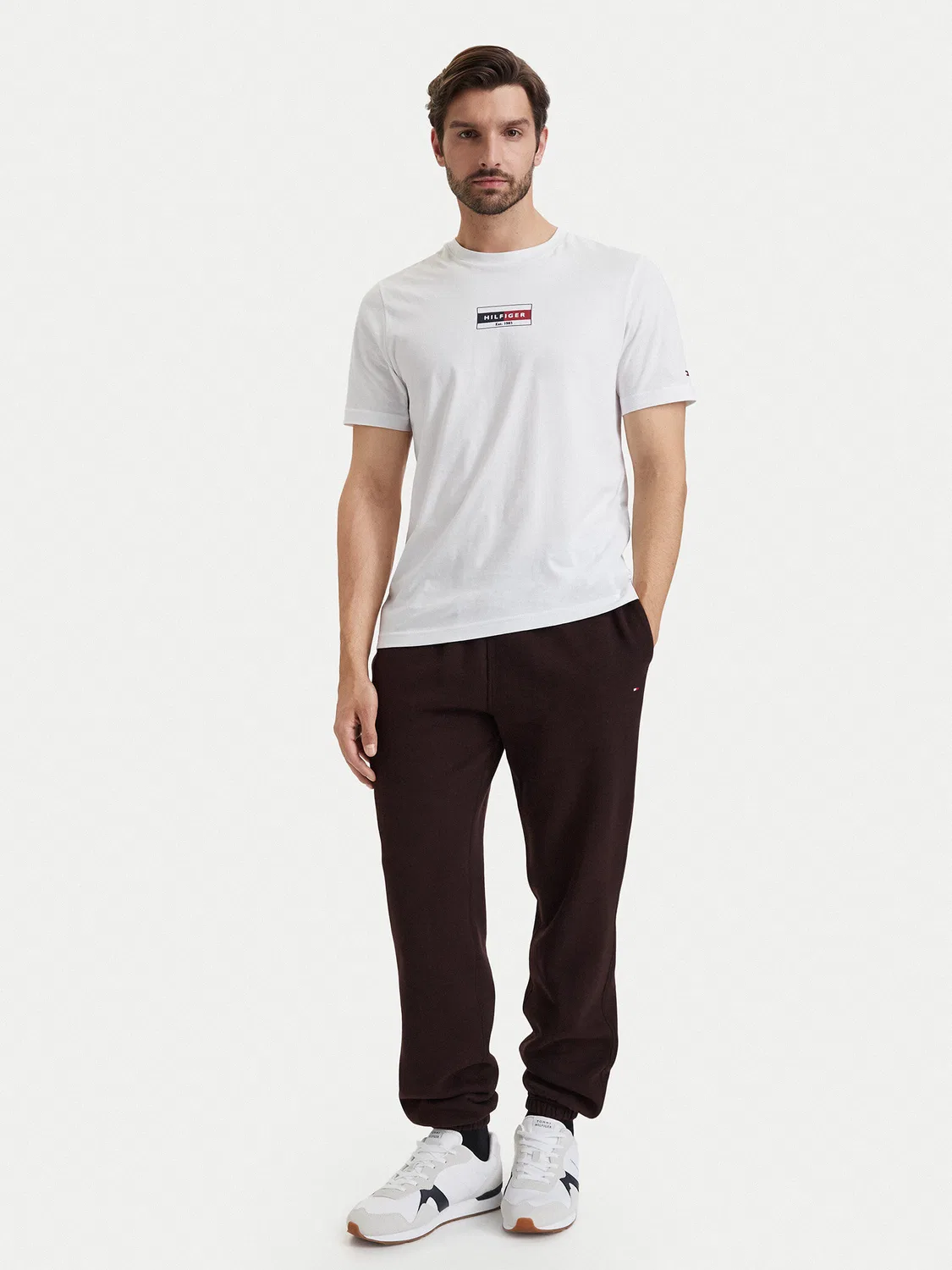Мужские спортивные брюки свободного кроя Essential Tommy Hilfiger, темно-коричневый — фото 2