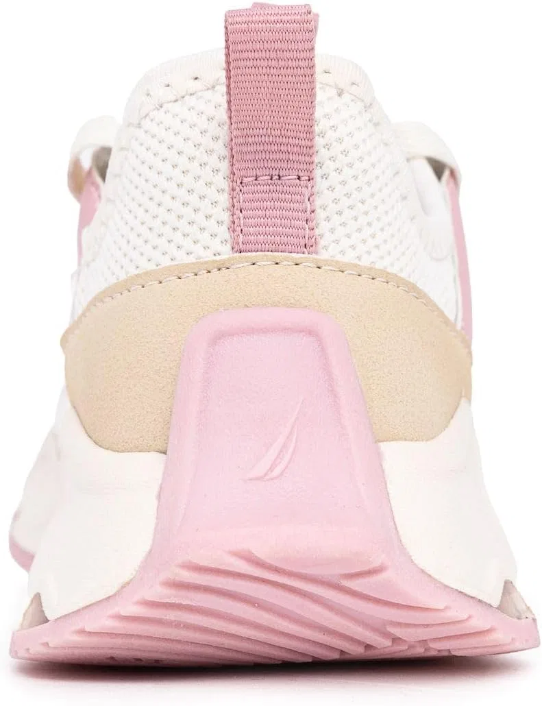 Детские кроссовки для девочек с шнуровкой Nautica, White Pink — фото 2
