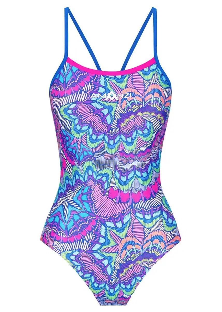 Детский цельнокроеный купальник с принтом Fiesta Proback Amanzi, Rosa / Limettengrun / Blaugrun — фото 3