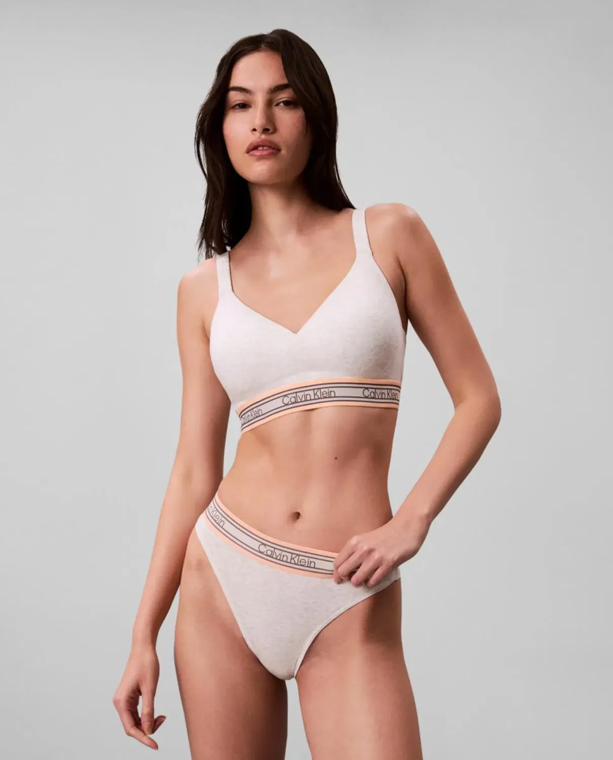Женский бюстгальтер-бралетт из хлопка и модала ICON COTTON MODAL Calvin Klein, Серый — фото 2
