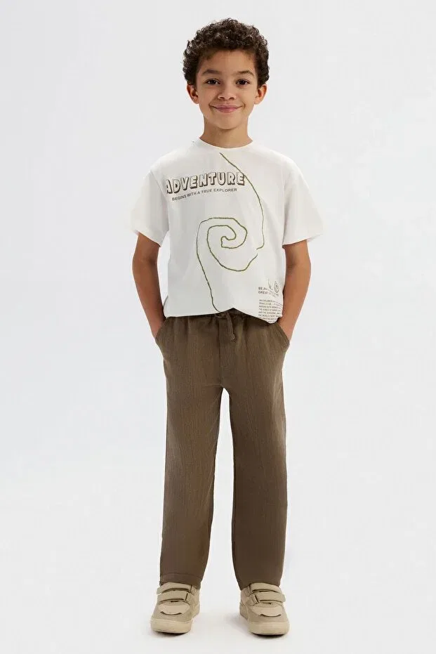 Детская футболка для мальчиков с принтом Great Tshirt Nk Kids, Cream — фото 2