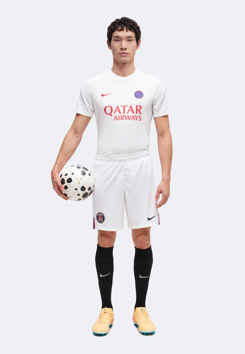 Короткие шорты ПСЖ - клубная одежда Nike Performance, White/College Navy — фото 2