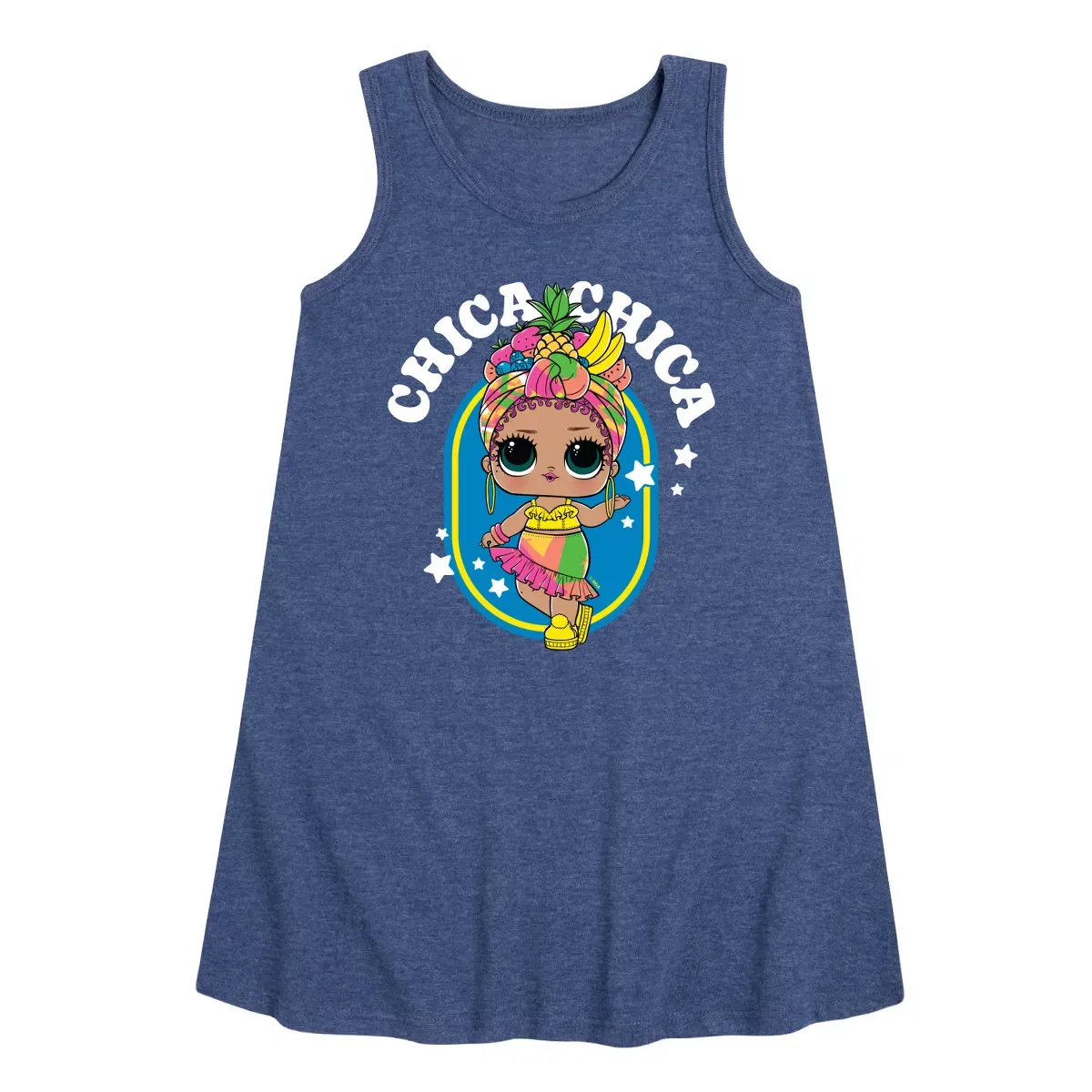 Детское платье-трапеция без рукавов Chica Chica Tropical L.O.L. Surprise!, Heather Navy