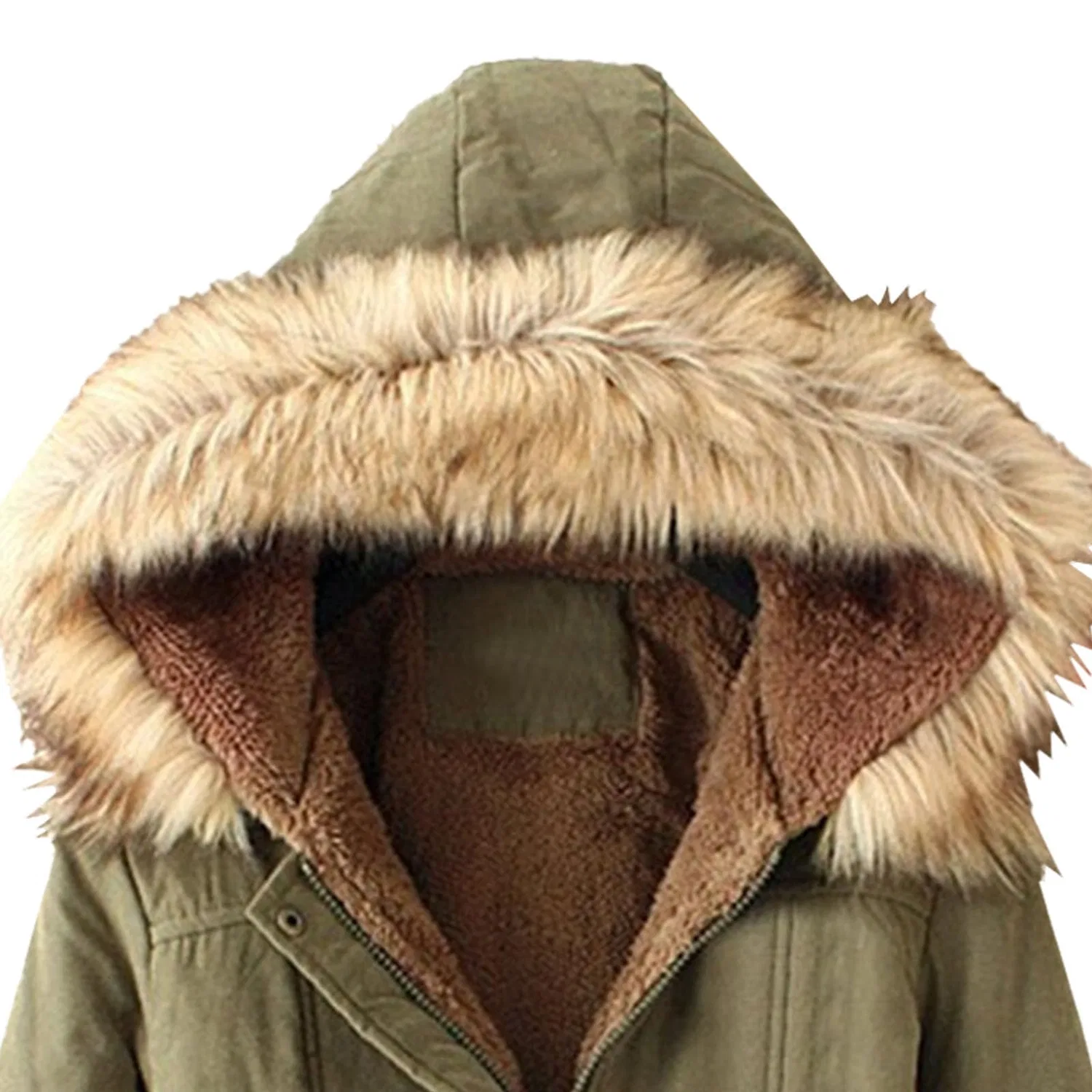 Женское зимнее пальто-парка с искусственным мехом и капюшоном, Military Parka, army green — фото 3