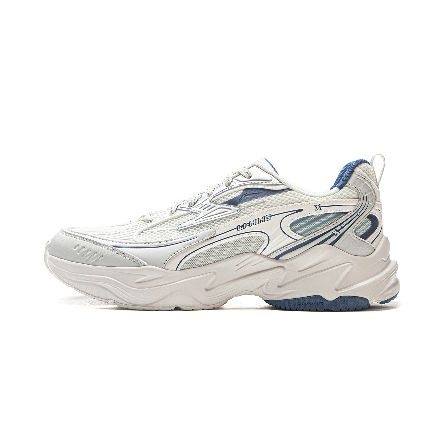 

LINING Низкие повседневные туфли Meteor Cushioning, противоскользящие, устойчивые к истиранию, мужские, белые, серые, серебристые