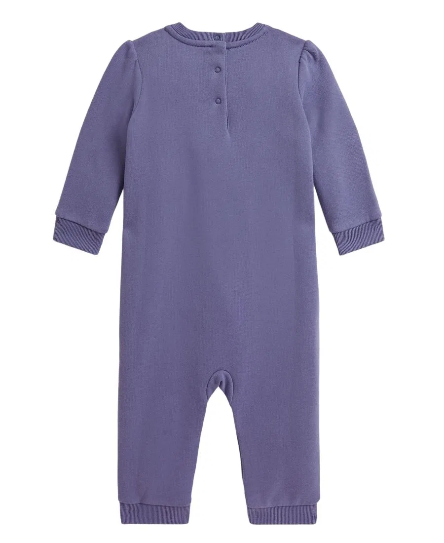 Детский комбинезон-слип из футера с длинным рукавом, с Поло Медведем Polo Ralph Lauren, Summer Purple — фото 2
