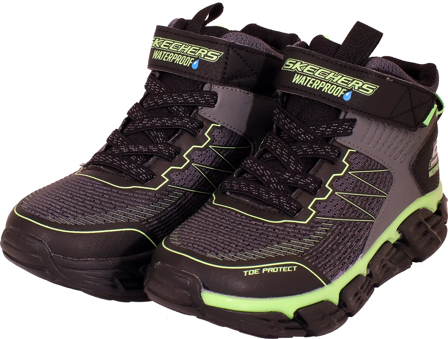 Детские кроссовки для мальчиков с водонепроницаемостью Tech-grip Skechers, Antracite Blu Multicolore — фото 2
