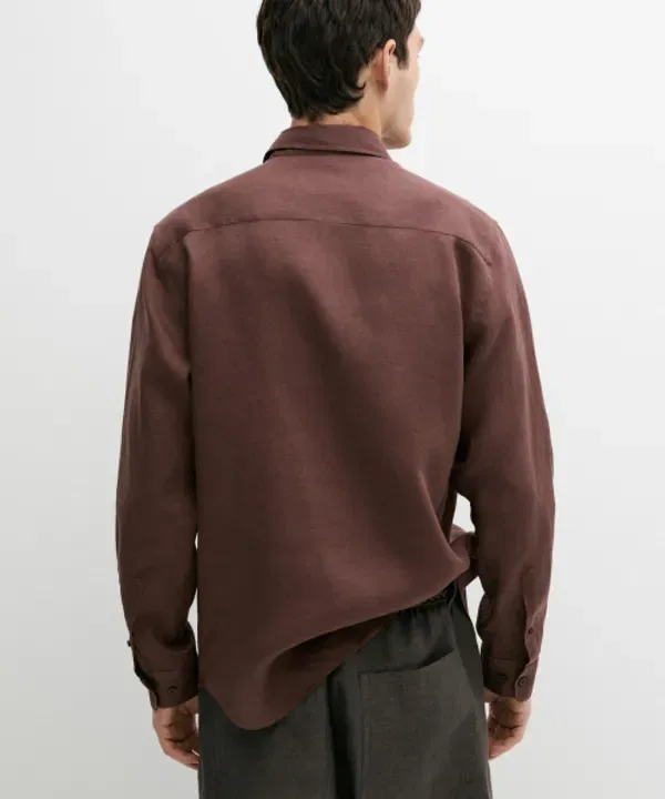 Рубашка из льна, Slim Fit, Massimo Dutti — фото 3