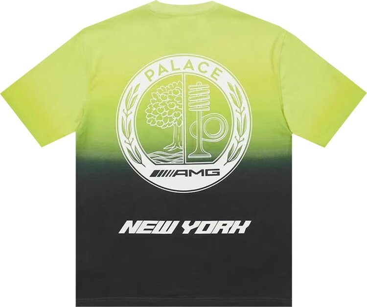 Футболка Palace x AMG 2.0 New York T-Shirt 'Black/Lime', разноцветный — фото 3