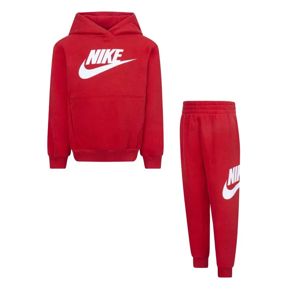 Комплект из флисовой кофты с длинным рукавом и брюк Nike, красный