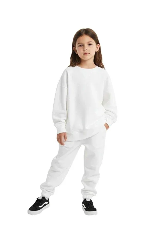 Детский комплект спортивного костюма для девочек Soft Glow Tracksuit Set Petit Coral, Ecru — фото 4