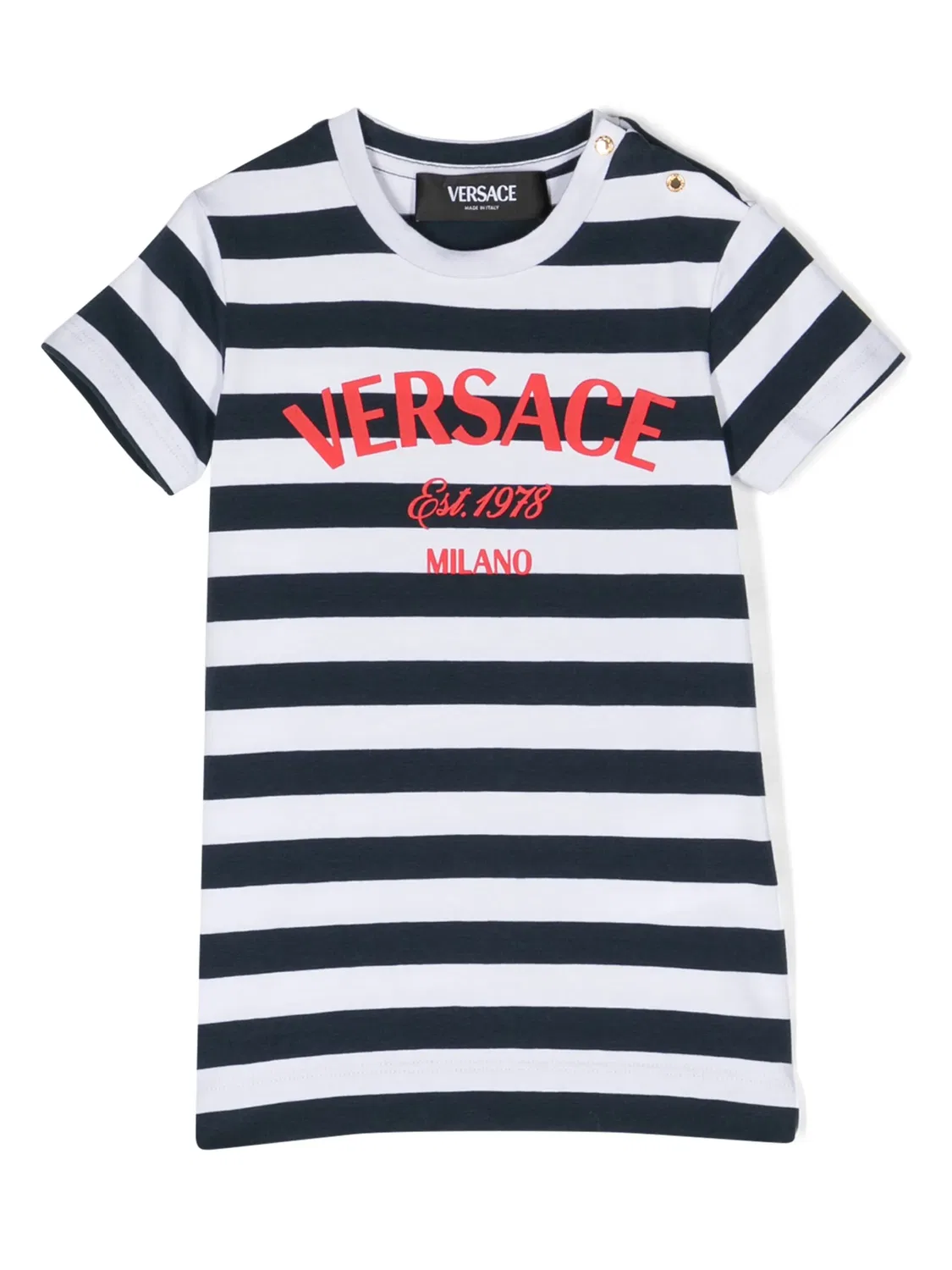 Футболка с принтом и морскими полосками Versace, белый