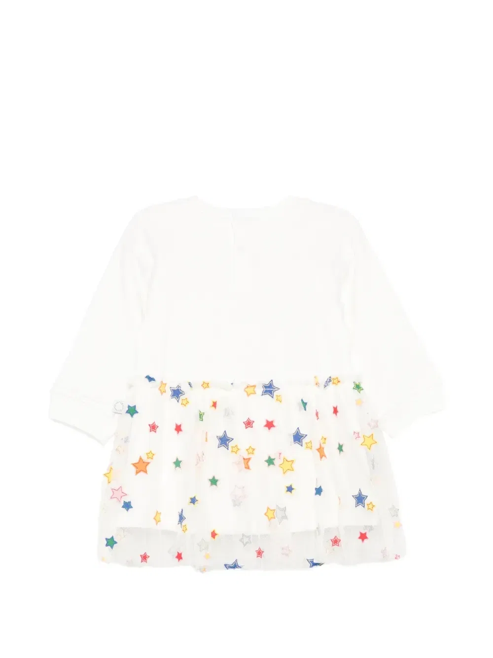 Платье с радужными нашивками и принтом в виде звезд Stella Mccartney Kids, белый — фото 2