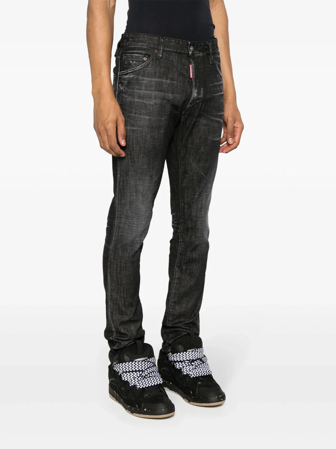 DSQUARED2 Джинсы Slim-Leg черного цвета — фото 4