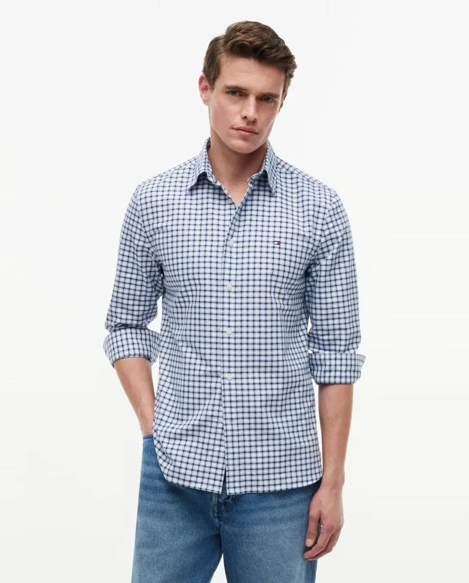 Мужская рубашка из поплина с принтом Tommy Hilfiger, Azul Marino