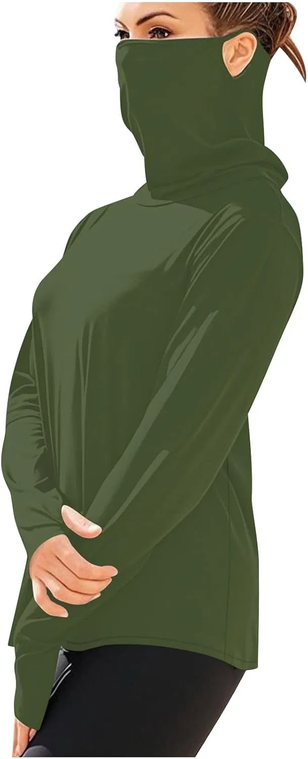 Мужская футболка с солнцезащитой UPF 50+ длинным рукавом, Army Green