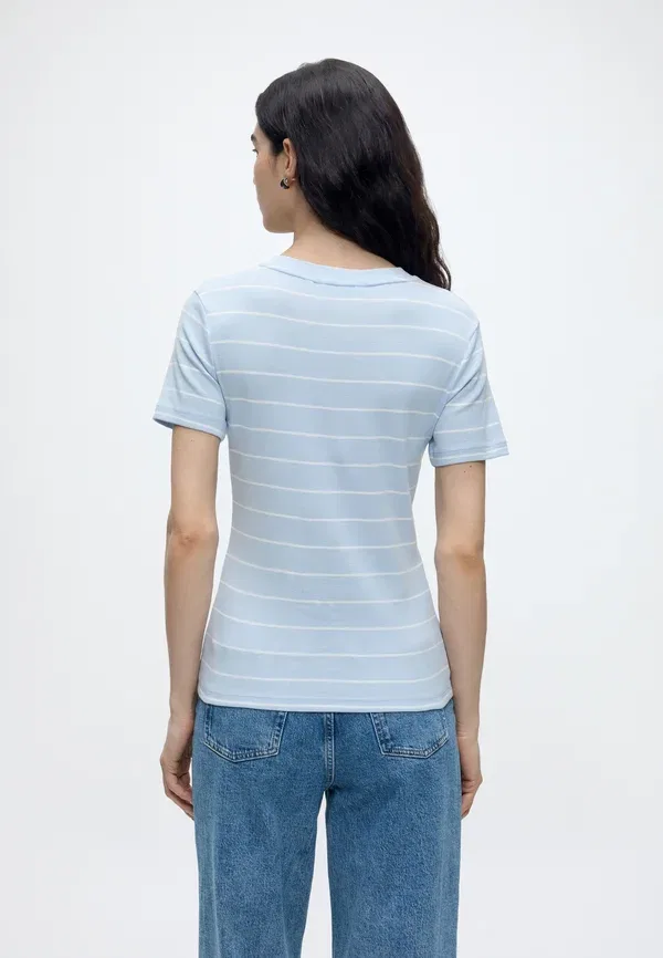 Футболка хлопковая Slim cody Tommy Hilfiger, breezy blue / ecru, синий — фото 3