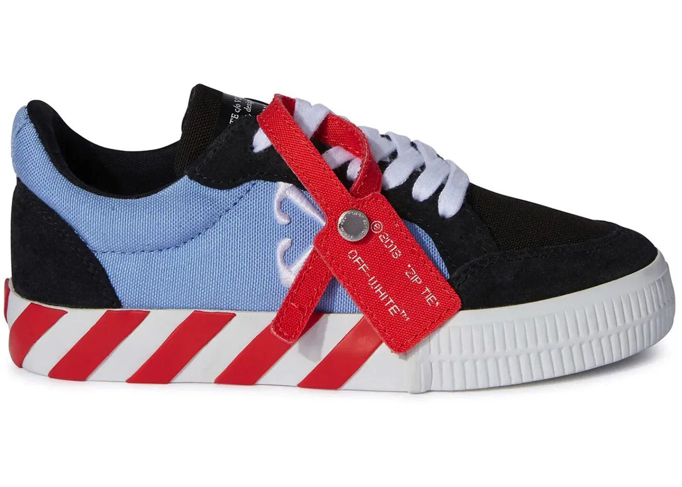 Детские кроссовки с низким верхом OFF-WHITE Vulc Low OFF-WHITE, Черный/Светло-Синий
