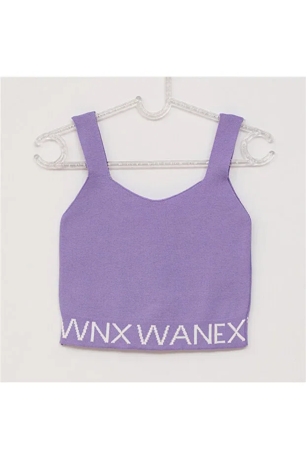 Детское для девочек хлопковое боди-топ с бретельками Wanex, Lila — фото 4