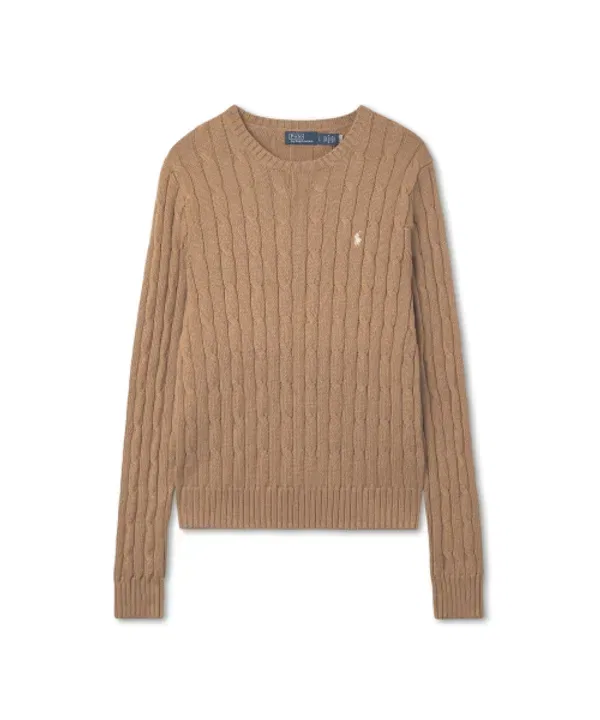 Свитер из хлопка с кабельным узором, Polo Ralph Lauren, Medium Beige
