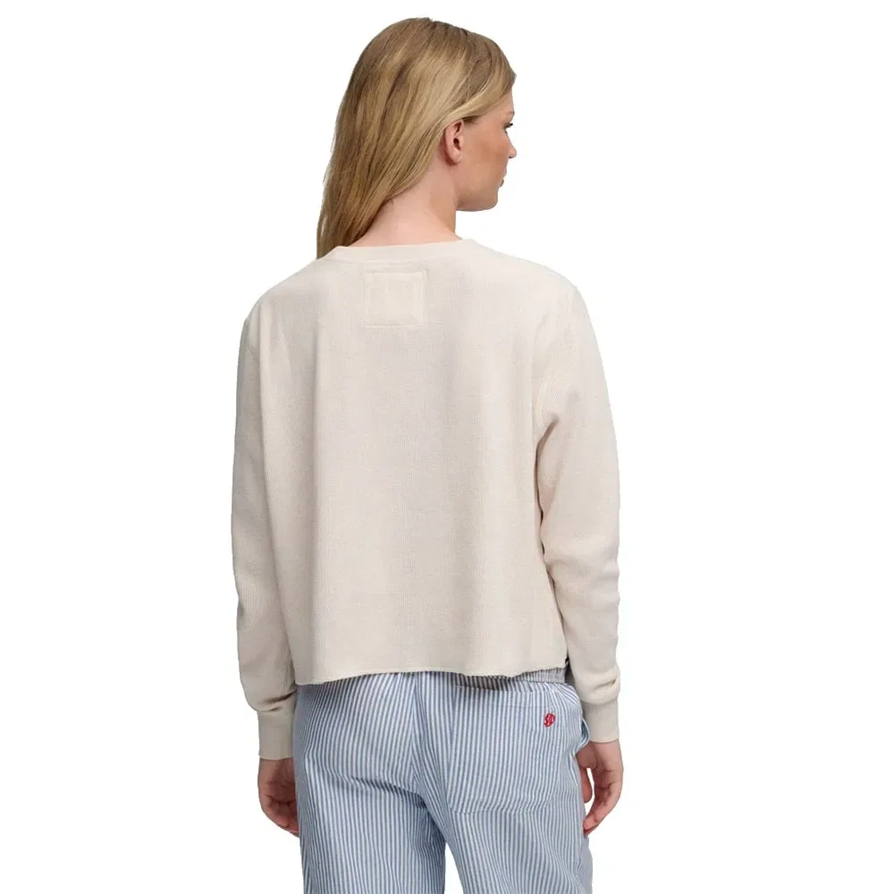 Женский лонгслив с графическим принтом Athletic Essential Superdry, Beige — фото 2