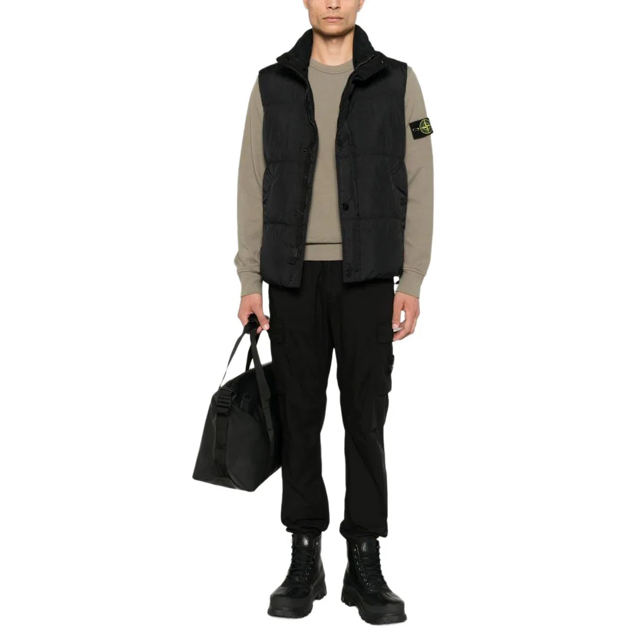 Мужской жилет с водолазкой прямого кроя Black Turtleneck Straight Fit STONE ISLAND, Черный — фото 4