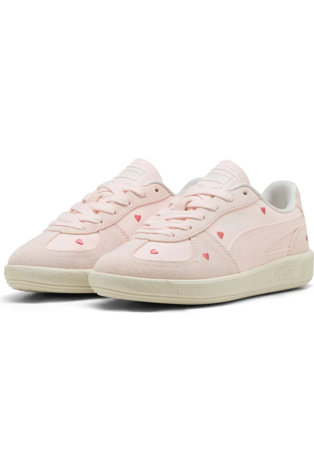 Детские кроссовки с сердечками Palermo PUMA, Jasmine Flower/Vapor Gray