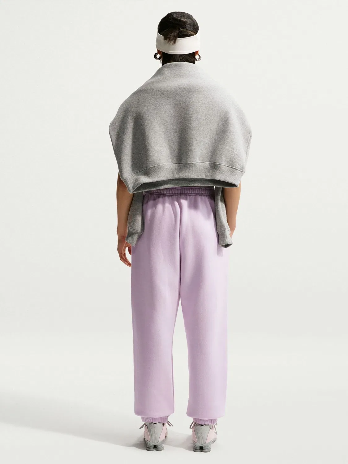 Джоггеры Nike Studio Fleece Oversized Cuffed, Bleached Lilac — фото 3