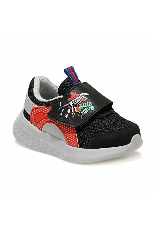 Детские кроссовки для мальчиков на липучках Strenx 1fx boy's black-a.gray-red casual sneaker Kinetix, Black