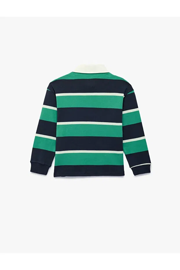 Детское худи для мальчиков с принтом Koton, Green Striped — фото 2