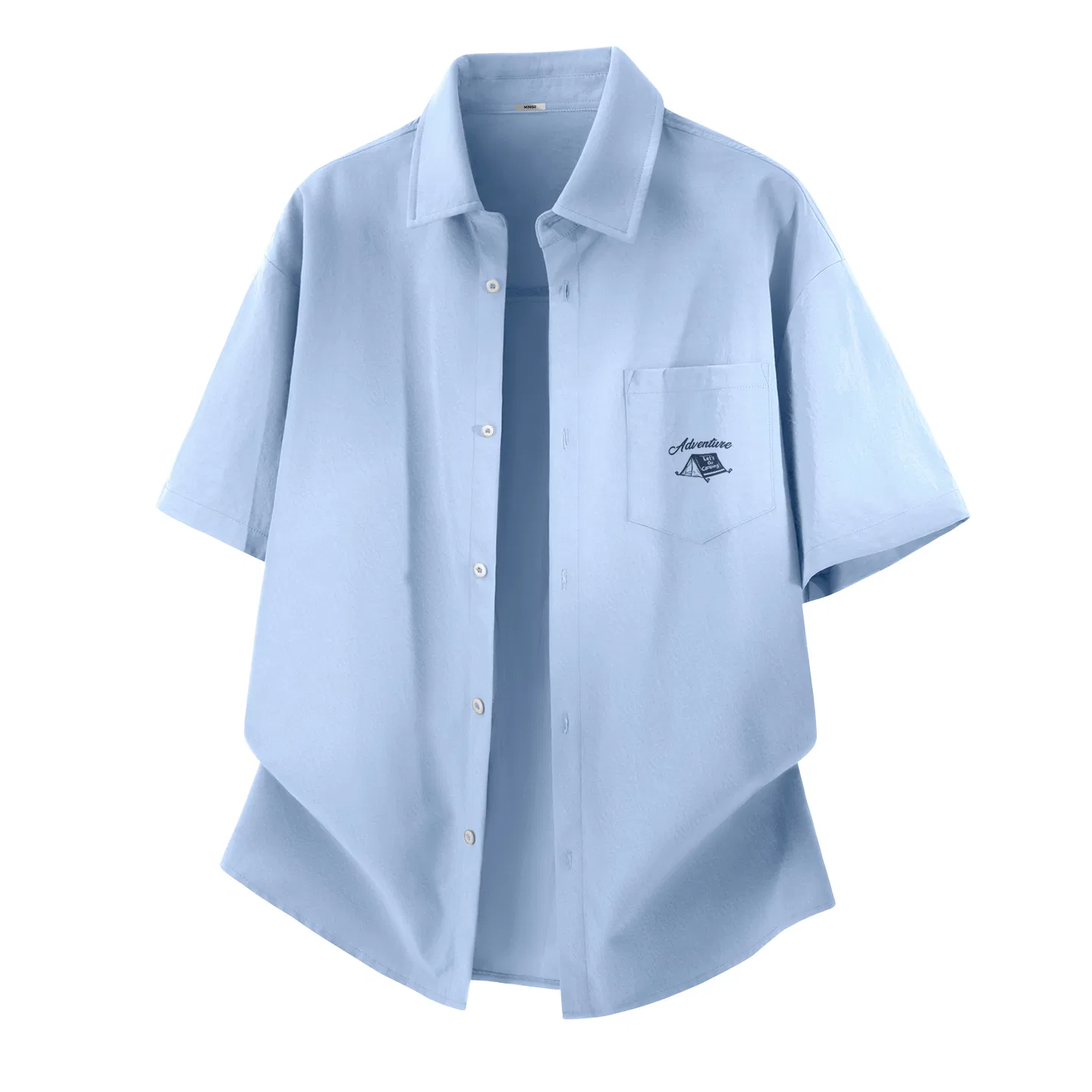 Детская рубашка с принтом Camping Adventure Chest Label MINISO, Light Blue