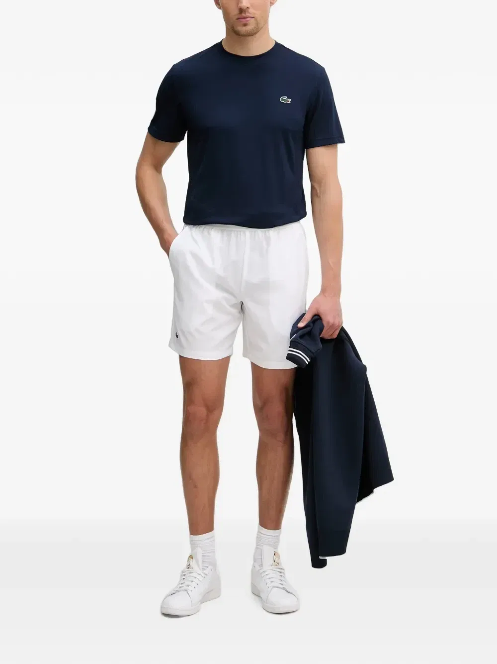 Шорты Lacoste Теннисные с Нашивкой, Белые — фото 2