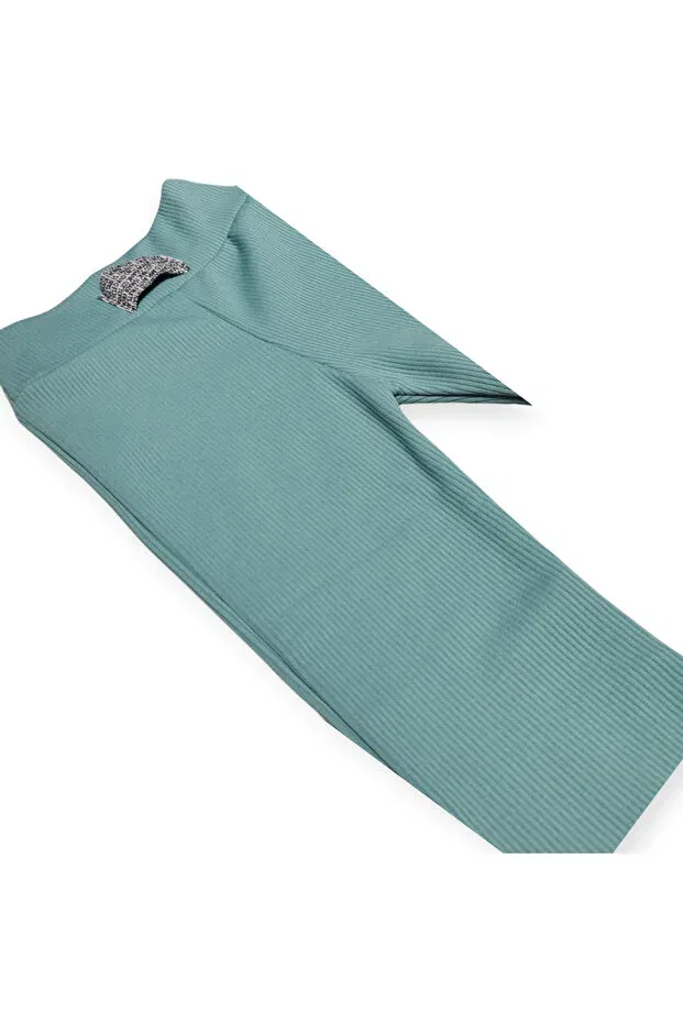 Детские леггинсы для девочек с расклешенной штаниной Krn Moda, Light Green — фото 3