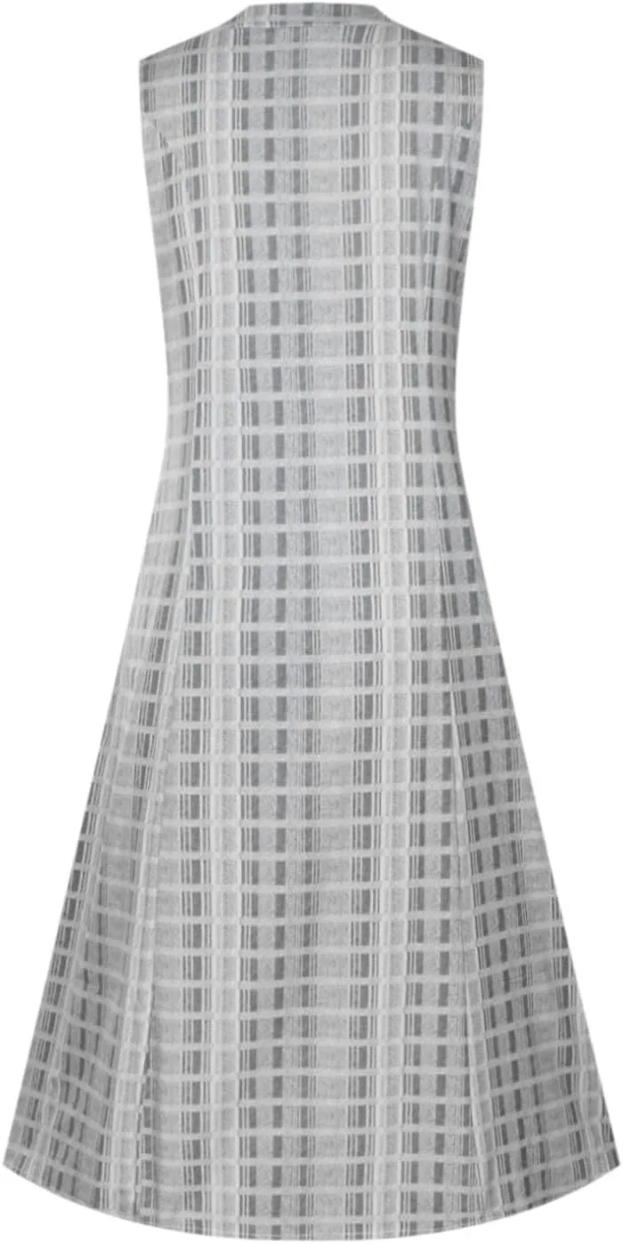 Женское повседневное платье миди без рукавов A-line, Gray — фото 3