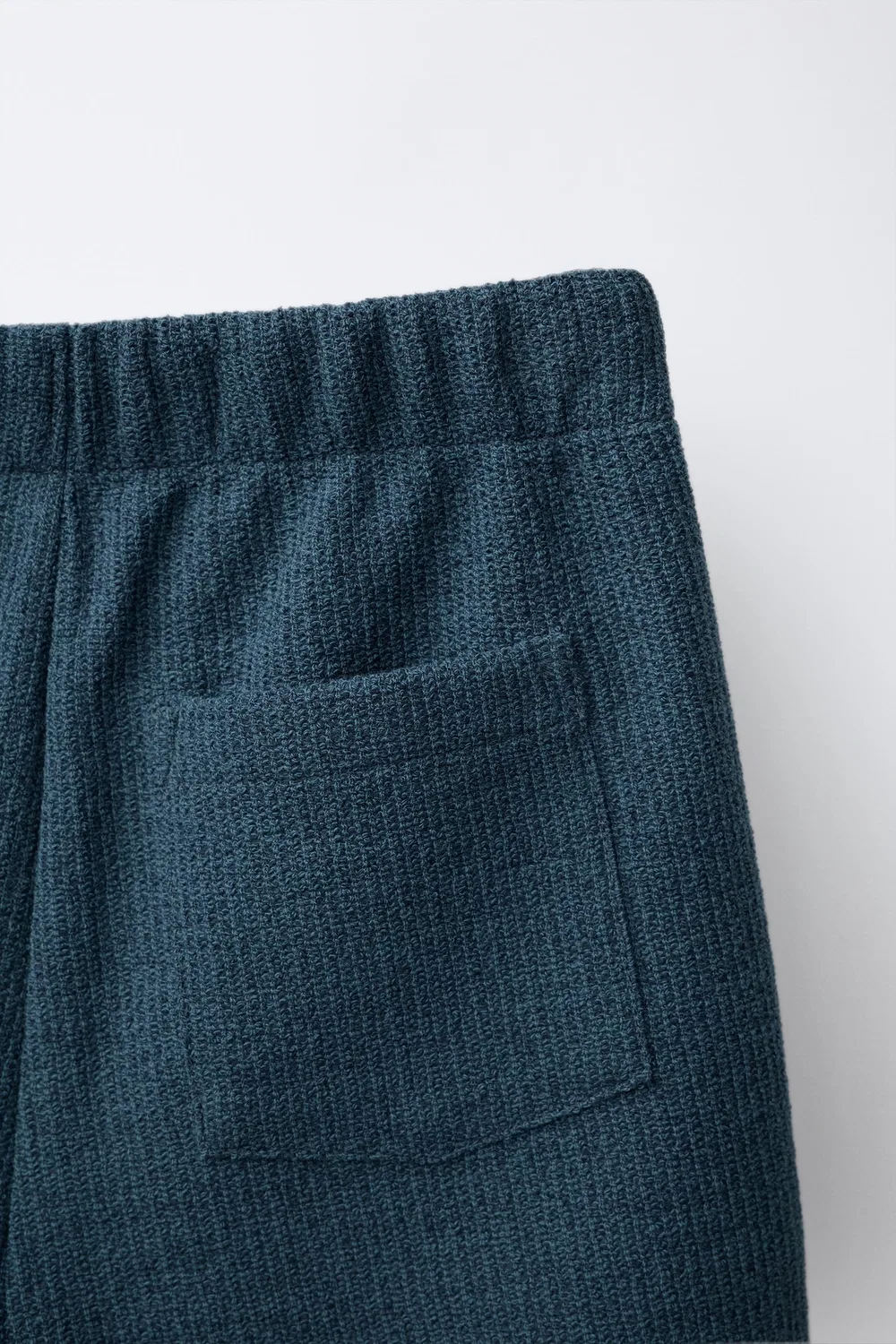 Текстурированные комфортные бермудские шорты ZARA, Deep blue — фото 4