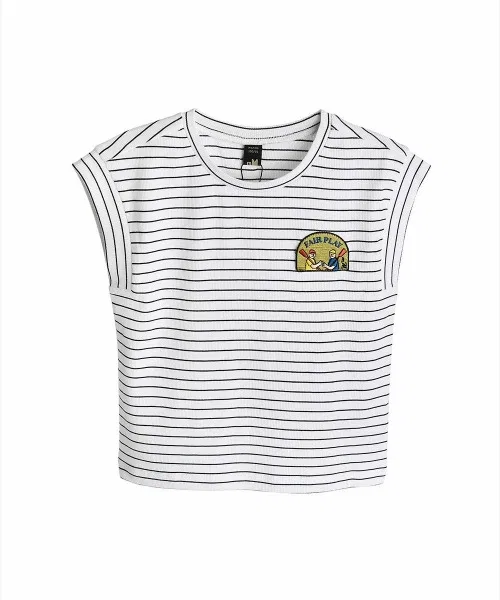 Детская футболка без рукавов с принтом My Row T-Shirt moimoln, White