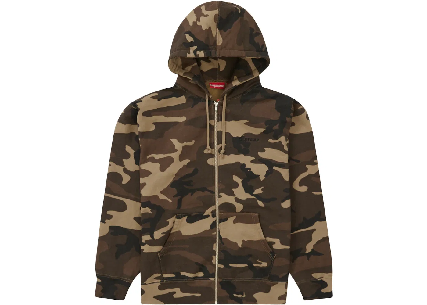 Мужской свитшот с капюшоном на молнии Supreme Lakshmi, Brown Camo — фото 2