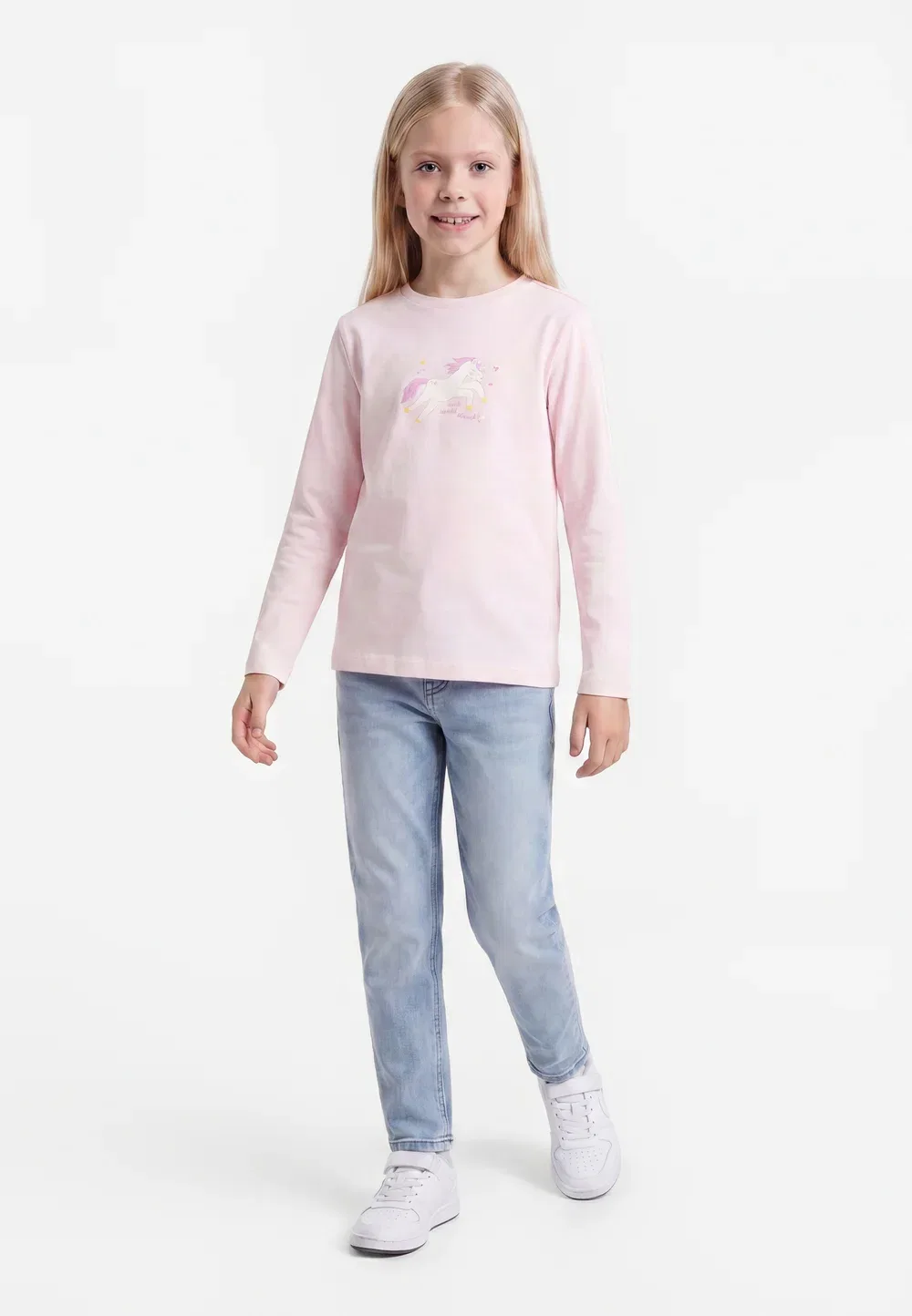 Комплект из 3 футболок с длинными рукавами и изображением единорога Friboo, Light Pink/Pink/Mauve