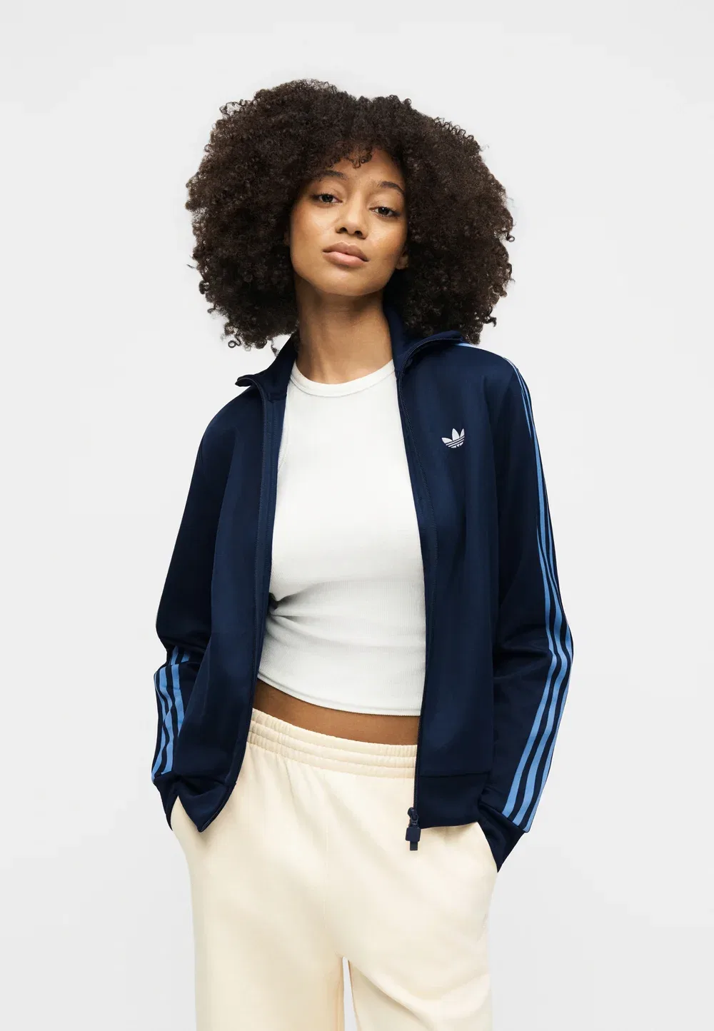 Классическая толстовка на молнии Adidas Originals, Night Indigo/Blue Fusion/White — фото 4