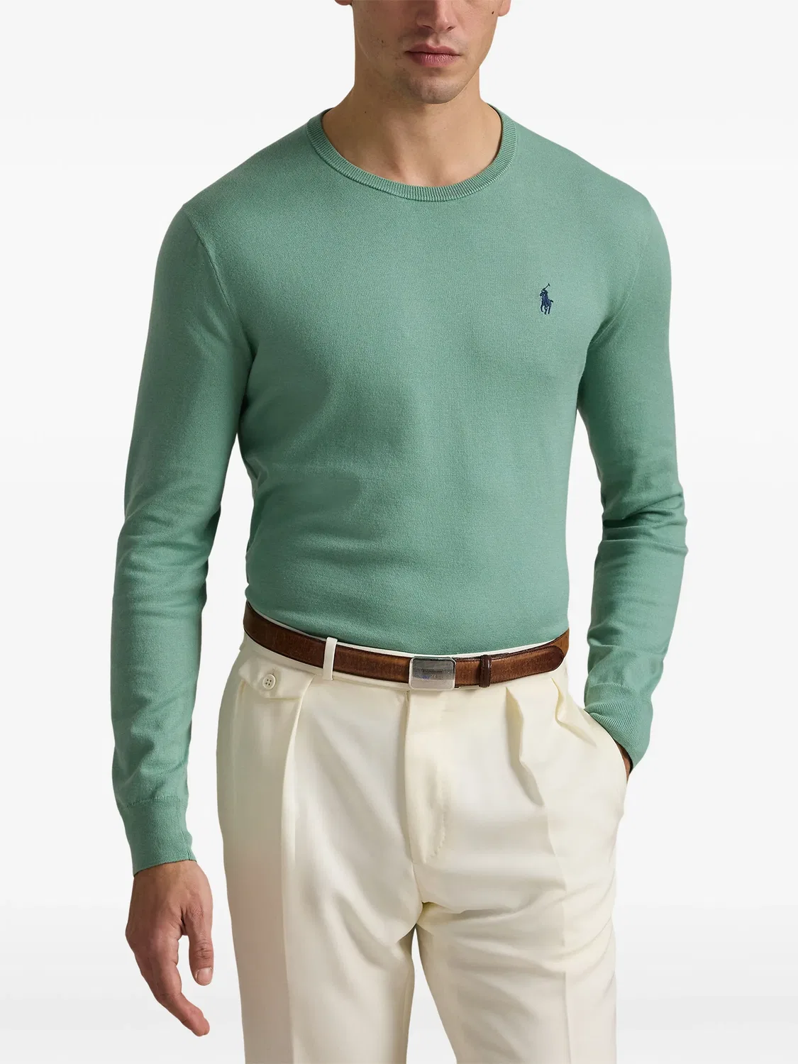 Polo Ralph Lauren Джемпер с круглым вырезом зеленый — фото 4