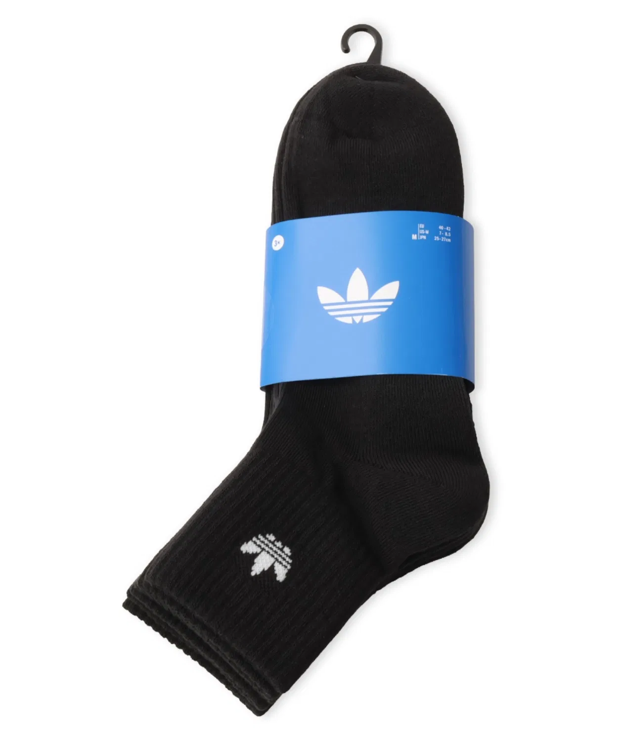 Мужские носки с логотипом Trefoil, комплект из 3 пар Adidas, Black — фото 2