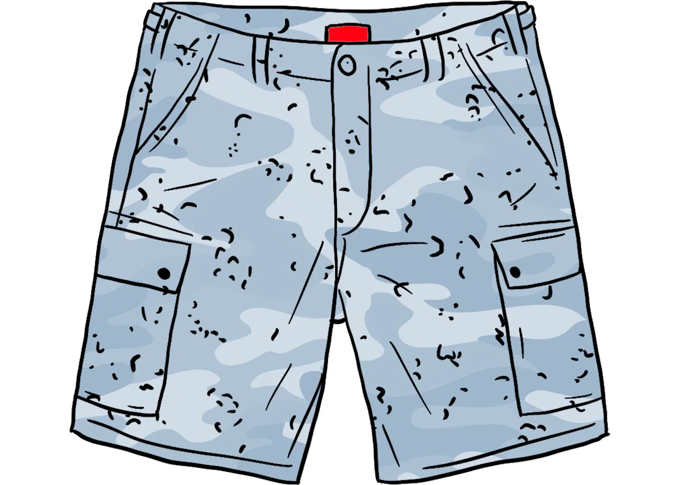 Мужские шорты карго с принтом Camo Supreme, цвет Blue Chocolate Chip Camo