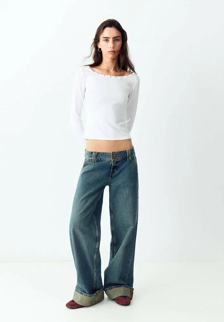 Подростковая футболка с длинными рукавами Mango Kids, White