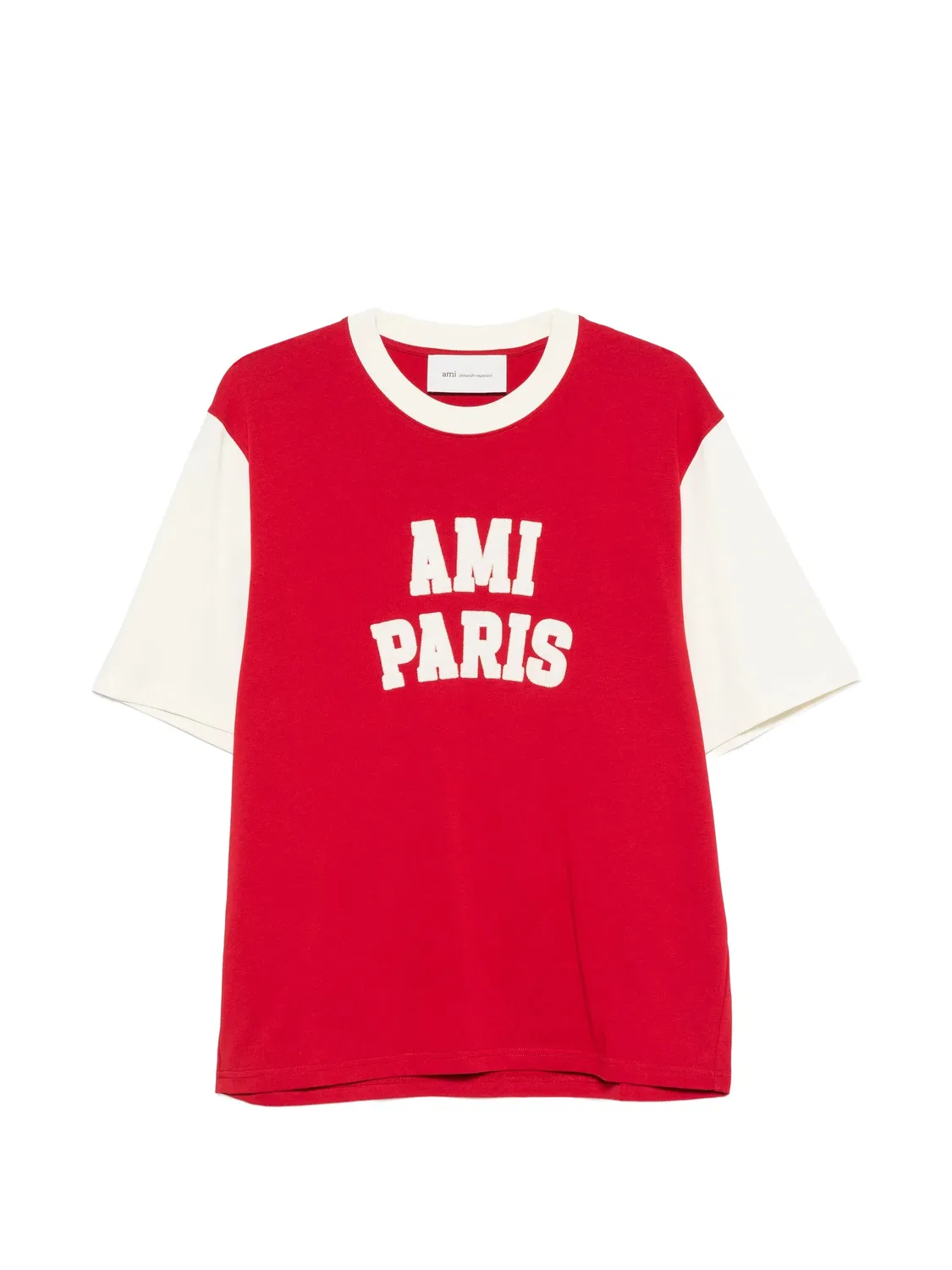 Футболка колор-блок красная AMI Paris, красный